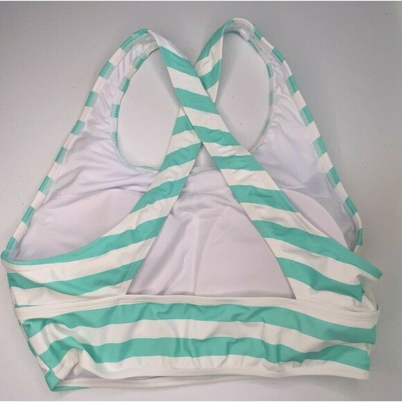 SO Bikini Bathing Suit Swimwear Mint Green White Stripe JR's Plus Size 0X NEW - Picture 3 of 7